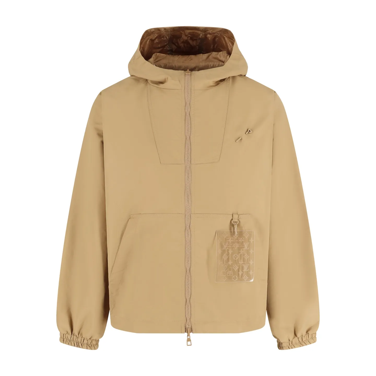 🅿️700 1v full-print double-sided windbreaker jacket (khaki color) original purchase 22600 This fabric is custom-woven with 50D imported full-gloss nylon yarn jacquard machine with 0.2*0.2 plaid and original plate. 100 mercerized fabric is used inside, which is expensive. Jacquard alignment technology is used. The whole garment has 36 pieces. It is very difficult to sew. All hardware is fully molded and customized. All patterns in the garment are fully aligned. The inside uses very complicated back and forth stitching to completely match the original. Size:46-48-50-52